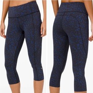 Lululemon Fast and Free Crop II 19" in Wild Thing Camo Larkspur Multi 4